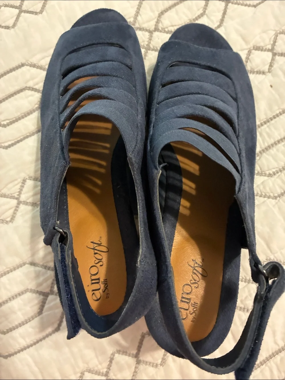 EuroSoft Women's Navy Slingback Strappy Sandals - Cushioned Comfort